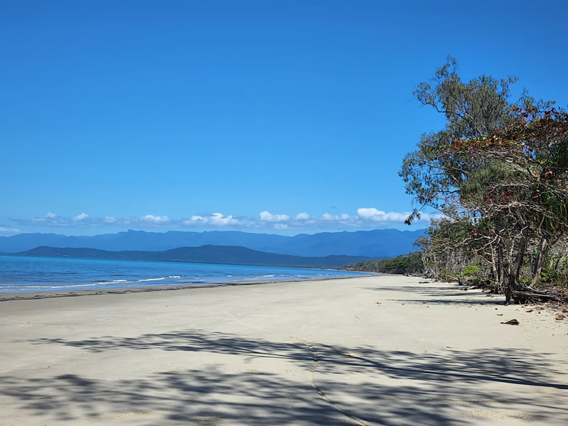 Cape Kimberley Beach, looking towards the river mouth with Wonga Beach in the distance